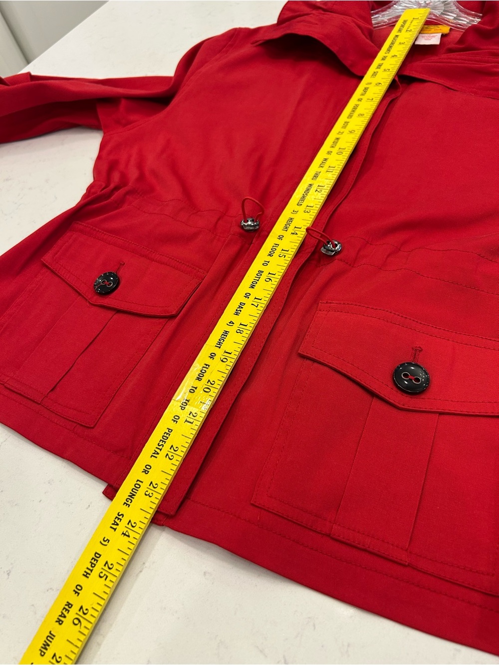 Ruby Rd. Red Utility Jacket with Drawstring Waist - Picture 7 of 8